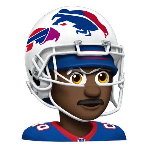 Kc chief wearing a Buffalo Bills helmet  sticker