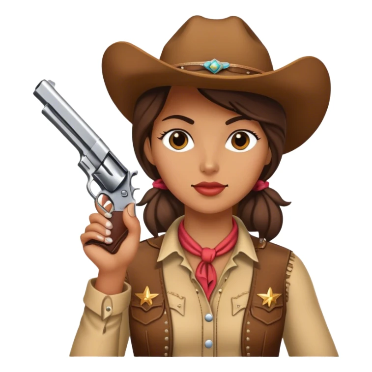 Cowgirl with pistol sticker