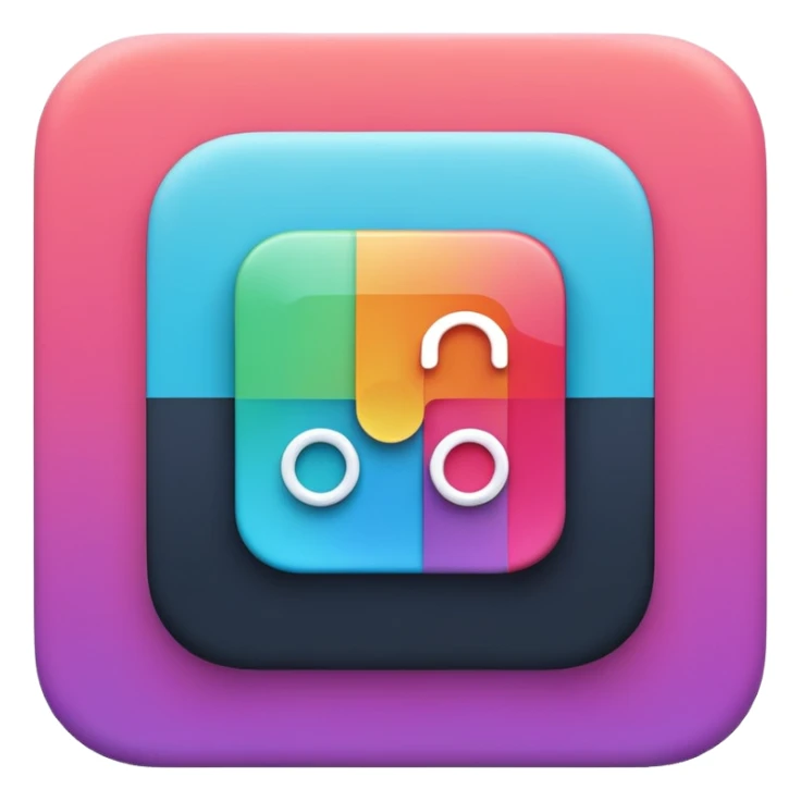 Create a modern, clean vector illustration of the Deezer app icon, designed in a smooth flat + soft 3D illustration style.
The icon should be placed inside a rounded square app icon shape, centered perfectly.


 sticker