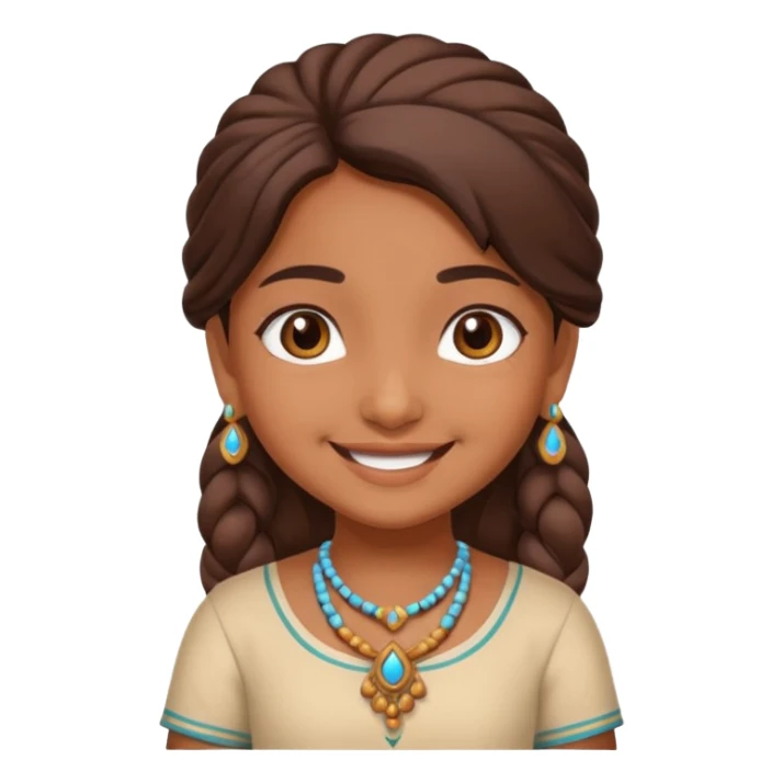 an ios genmoji for a cute indian girl sticker