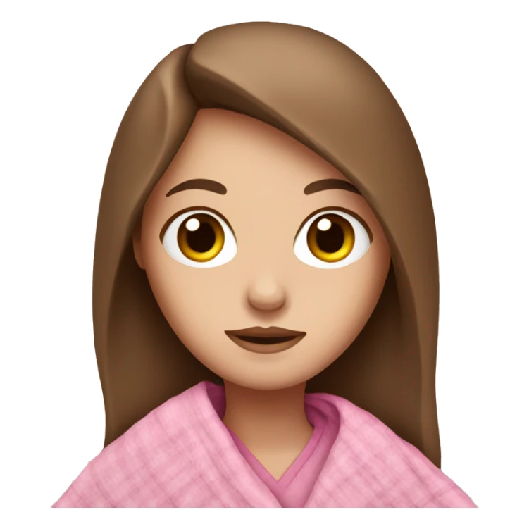 A white girl with brown hair in a pink blanket sticker