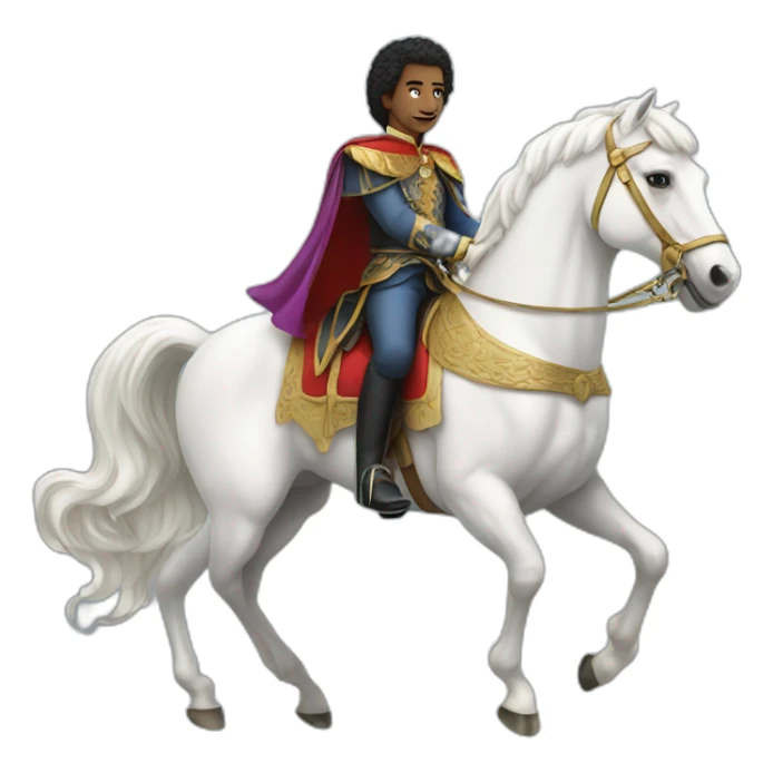 prince riding on a white horse sticker