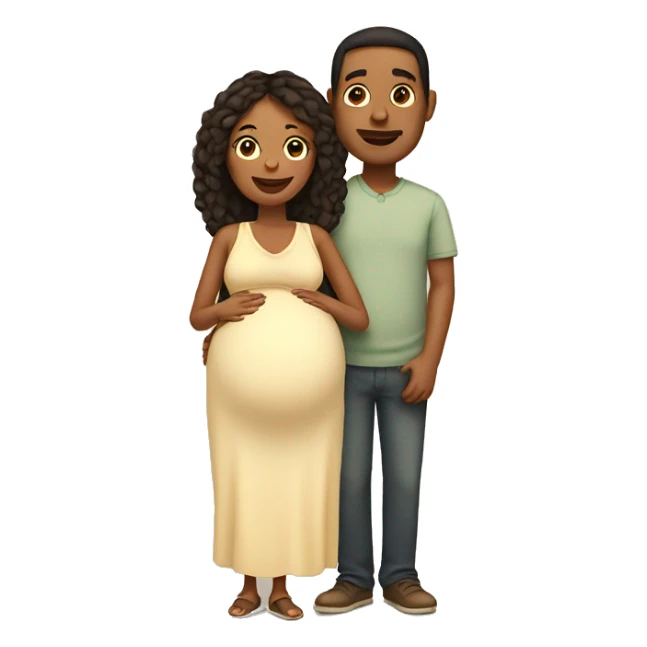 A pregnant woman with her husband  sticker