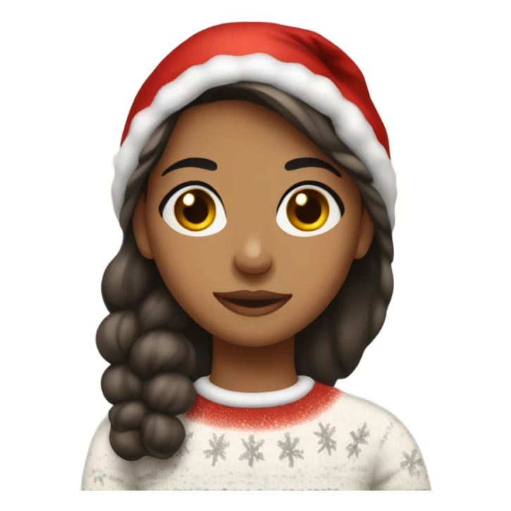 Burnette girl with christmas sweather sticker