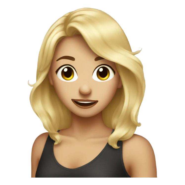 Blonde girl kiss face dancing sticker