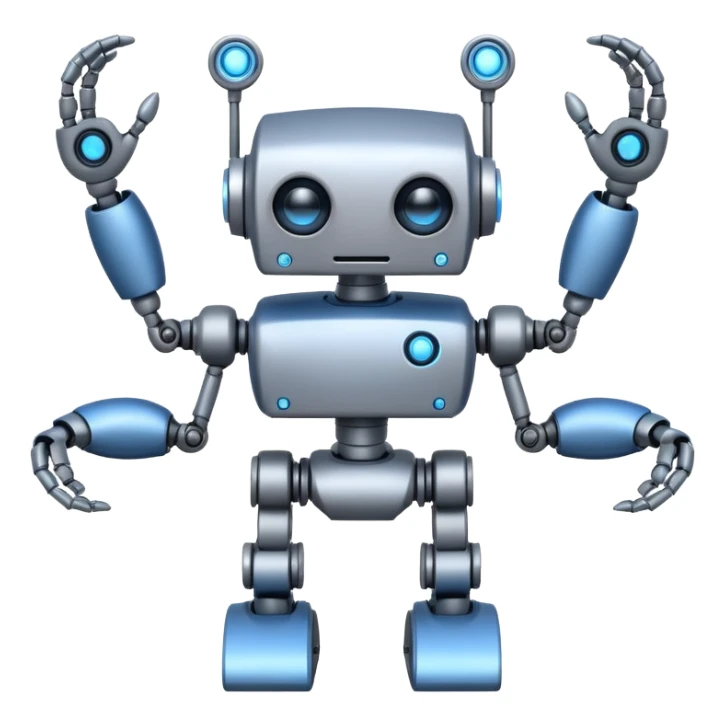robot with 2 arms and 2 legs 1 eye sticker