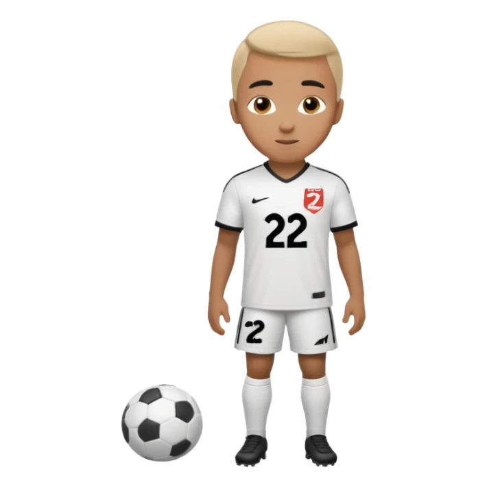 White soccer jersey turn around with number 22 and my name RONIHO sticker