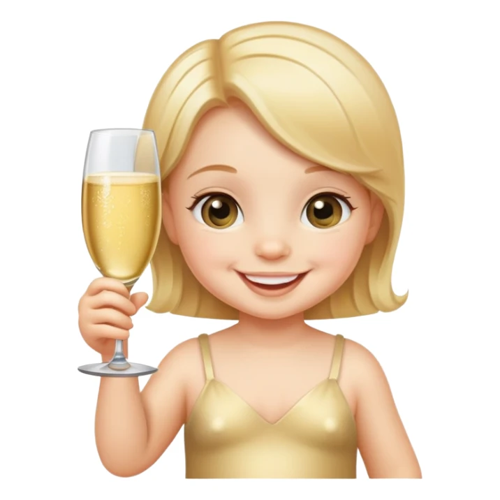 Baby with a glass of champagne  sticker