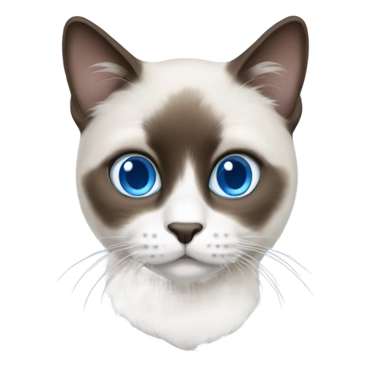 snowshoe cat blue eyes, darker face sticker