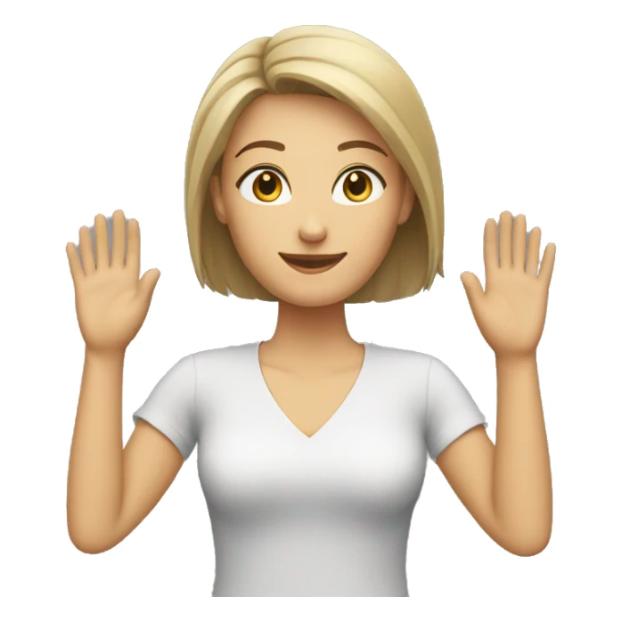 Caucasian Woman (full body) (hands raised) sticker