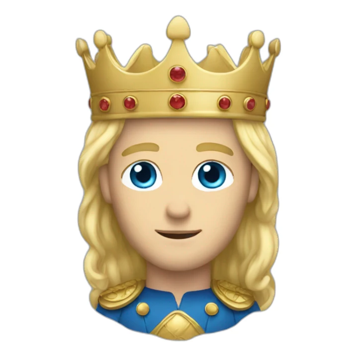 king with blond hair and blue eyes sticker