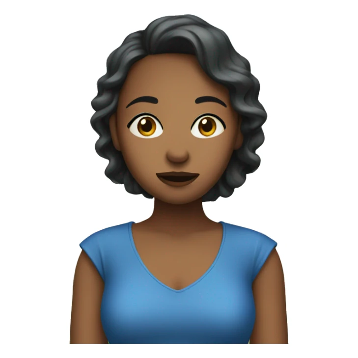 girl in blue dress outdoors mouth closed  sticker