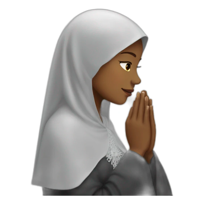 Praying woman wearing mantilla sticker
