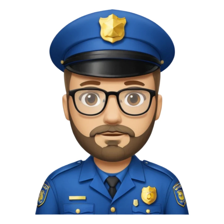 Police officer with glasses and beards sticker