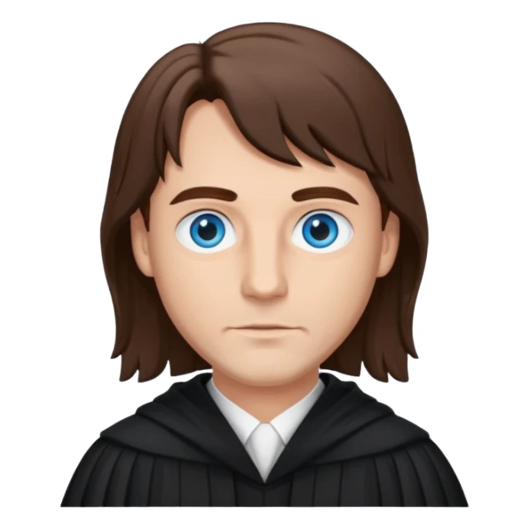 Man Judge with bluw eyes and brown hair  sticker