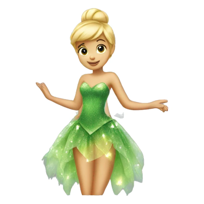 tinkerbell fairy sparkly dress sticker