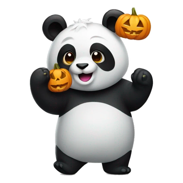 A panda partying with halloween sticker