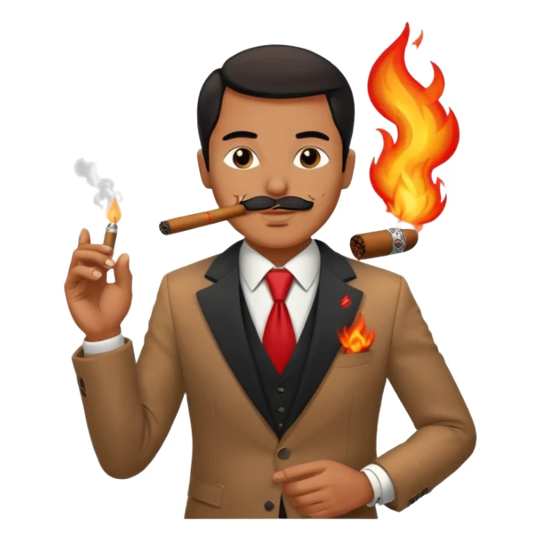 Draw a no smoking sign. Next to it, there is a man in a suit smoking a cigar. sticker
