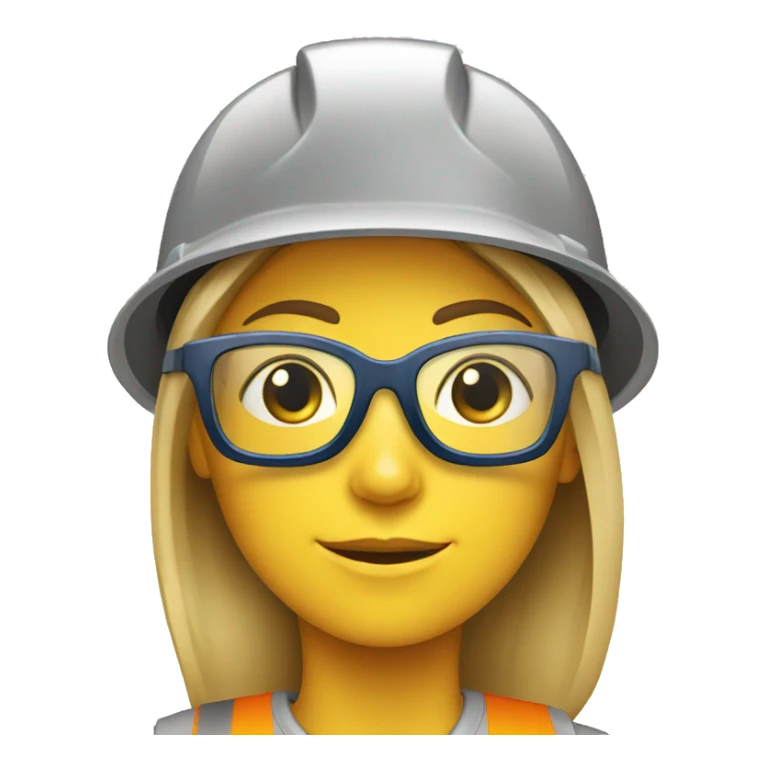 Serious Safety girl construction with glasses sticker