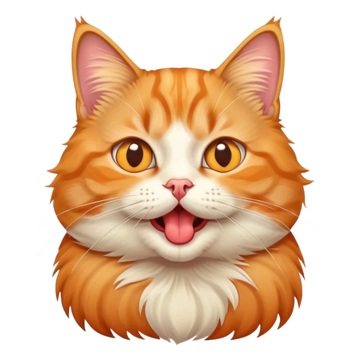 cute cross-eyed cat with tongue sticking out, silly expression sticker
