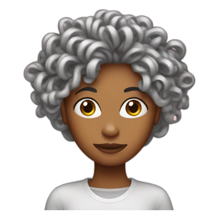 woman with spaghetti hair sticker