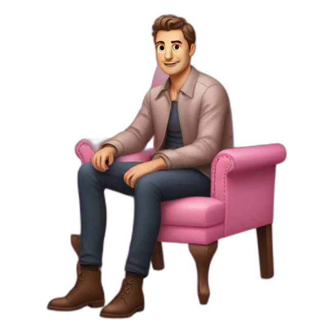 Robert Scott Wilson Scott sitting on pink chair sticker