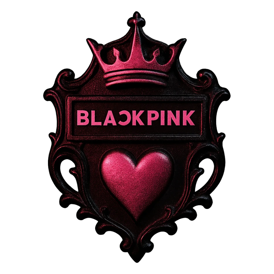 a gothic object inspired by BLACKPINK, black and pink color scheme, bold and stylish, dramatic lighting, high contrast sticker