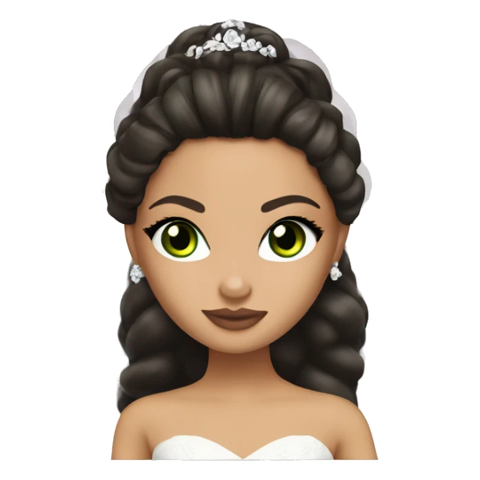 Bratz, bride, brunette  hair, olive skin, green eyes sticker
