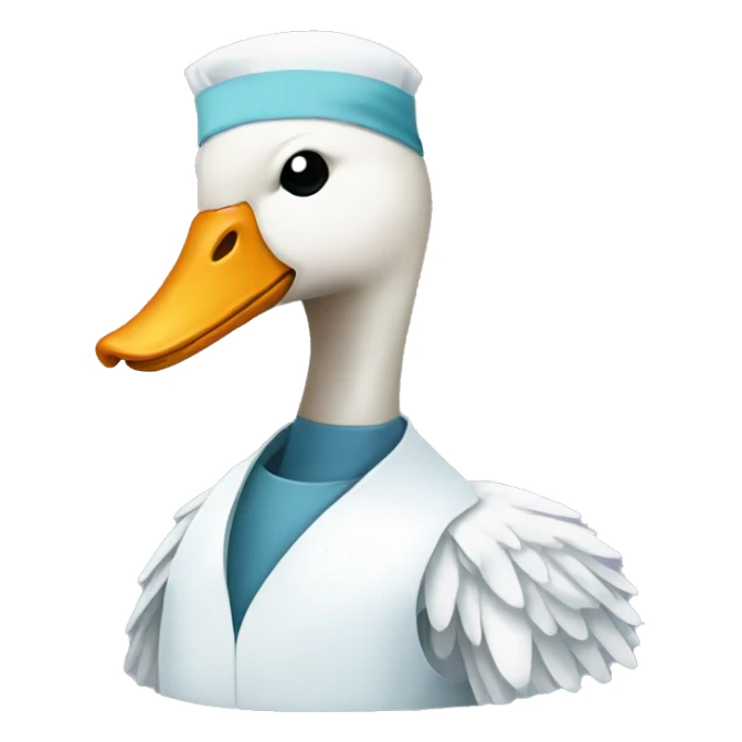a swan with surgeon costume sticker