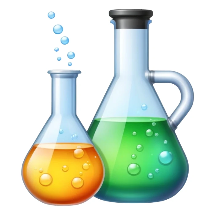flask of bubbling chemicals sticker