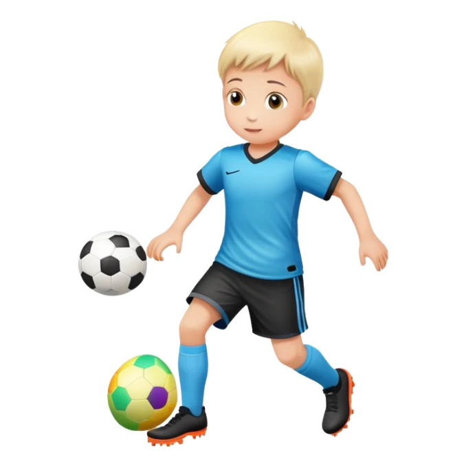 Bambino che gioca a pallone con un uovo di Pasqua  sticker