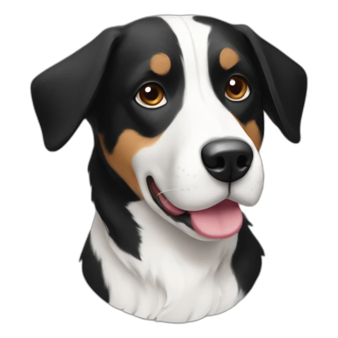 Short hair border collie beagle mix, black and white sticker