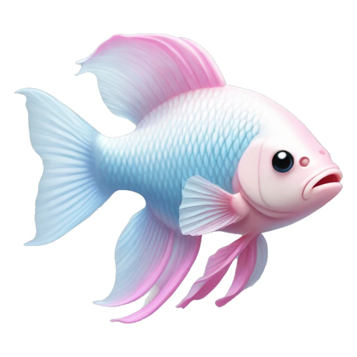 Pastel blue, pink, and white colore Beta Fish sticker