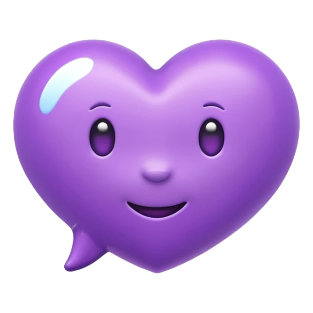 chat bubble emoji with a purple heart inside of it sticker