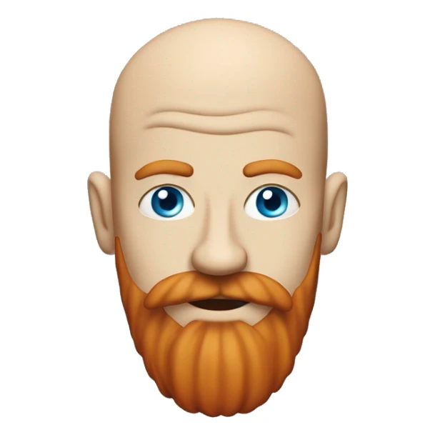 Emoji weed smoker with bald head , blue eyes and red beard sticker