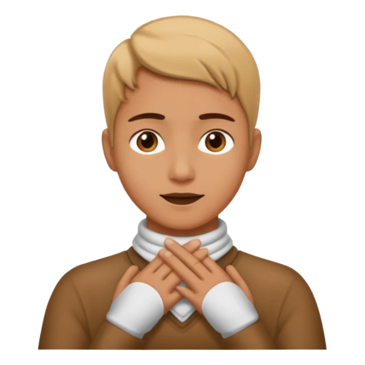 person with hands around their own neck sticker