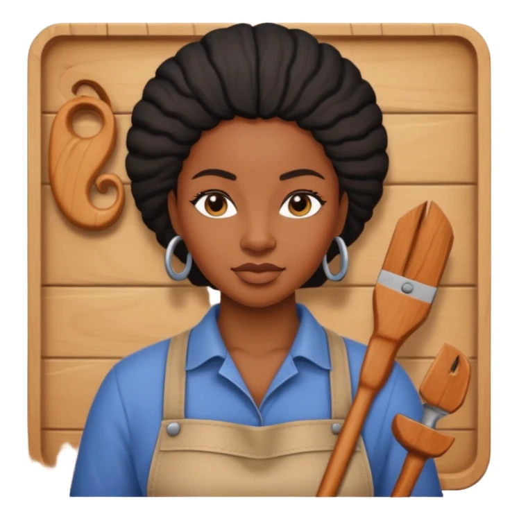 Wood Carving Craftsman black woman sticker