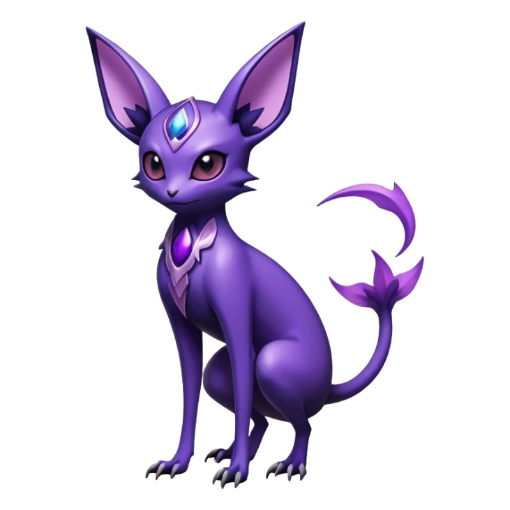 Shiny Exotic Badass Mysterious Gothic Noibat-Espeon-Pokémon-Fakémon-hybrid-creature (full body) sticker