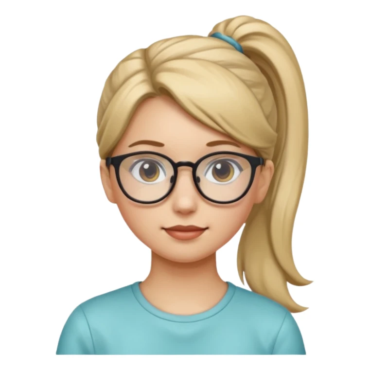 Ponytail Girl with Glasses sticker