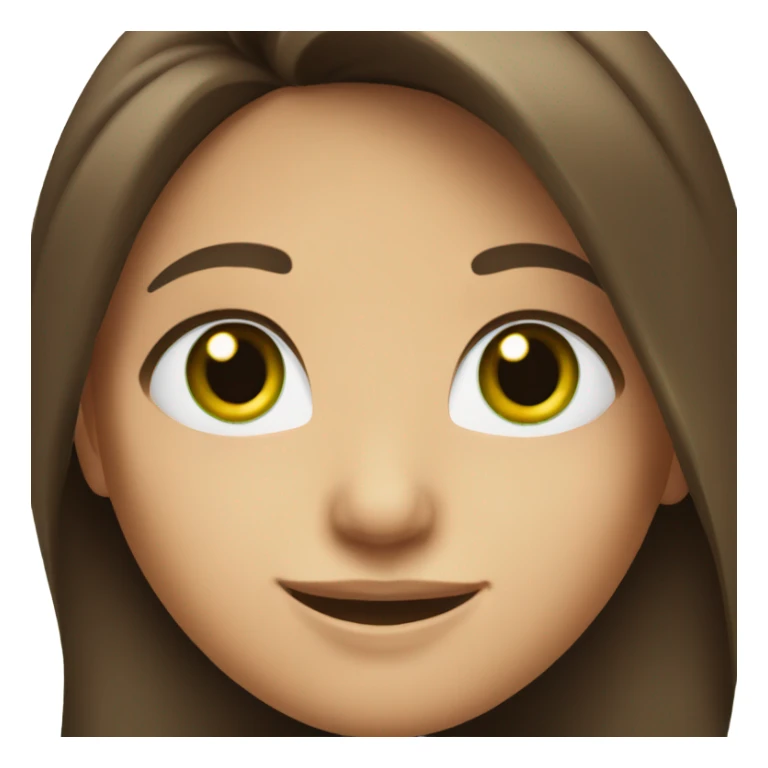 brunette with long hair and green eyes smiles sweetly sticker