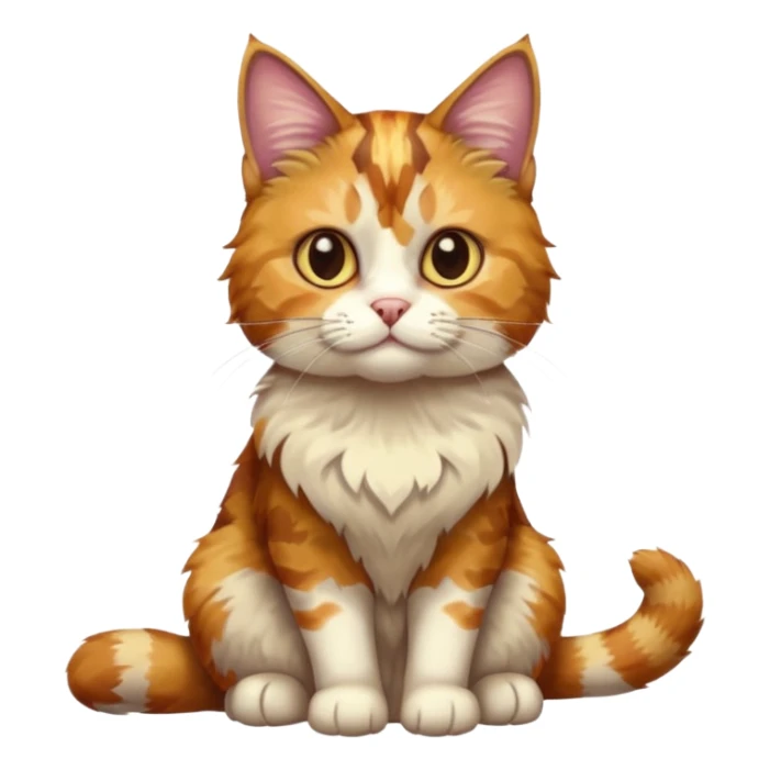 full body colourful light patched calico tabby cat with hazel eyes sticker
