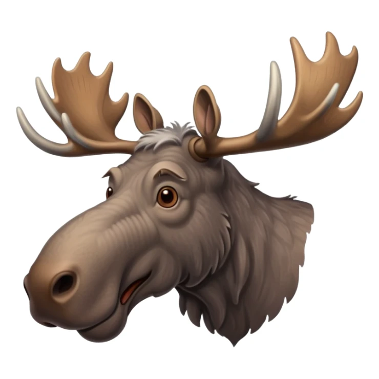 Create a slack emoji of a very old moose sticker