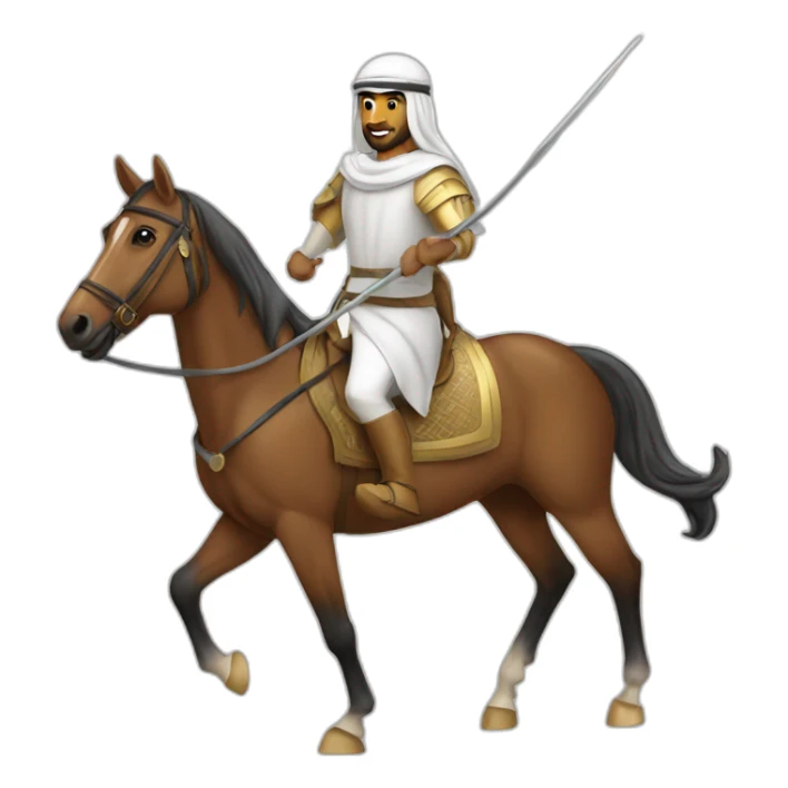 Arab horse rider with spear sticker