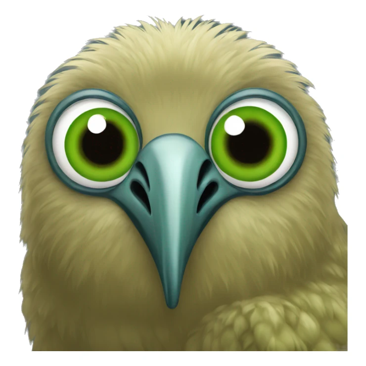 kiwi bird green big eyes sticker