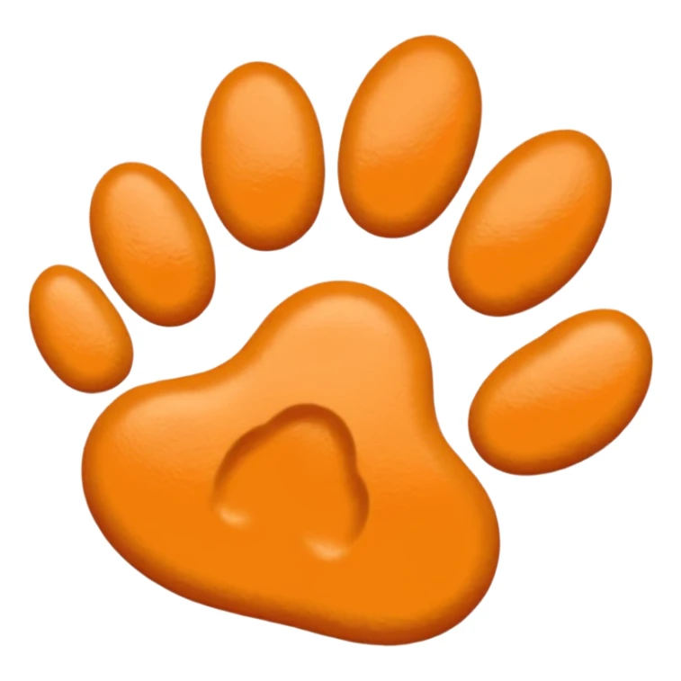 a very light pale pastel orange #FFA500 pawprint sticker