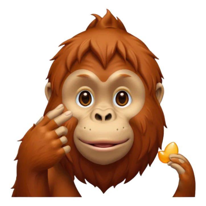 orangutang blowing kiss sticker