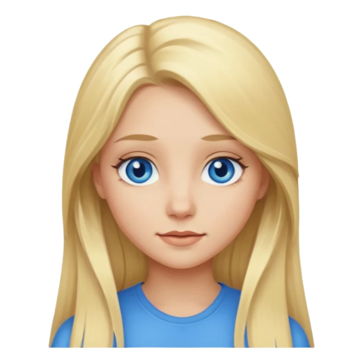 blonde girl long hair blue eyes sticker