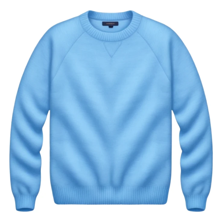 sky-blue wool sweater with light fabric folds and soft shading, casual style, Knitten. sticker