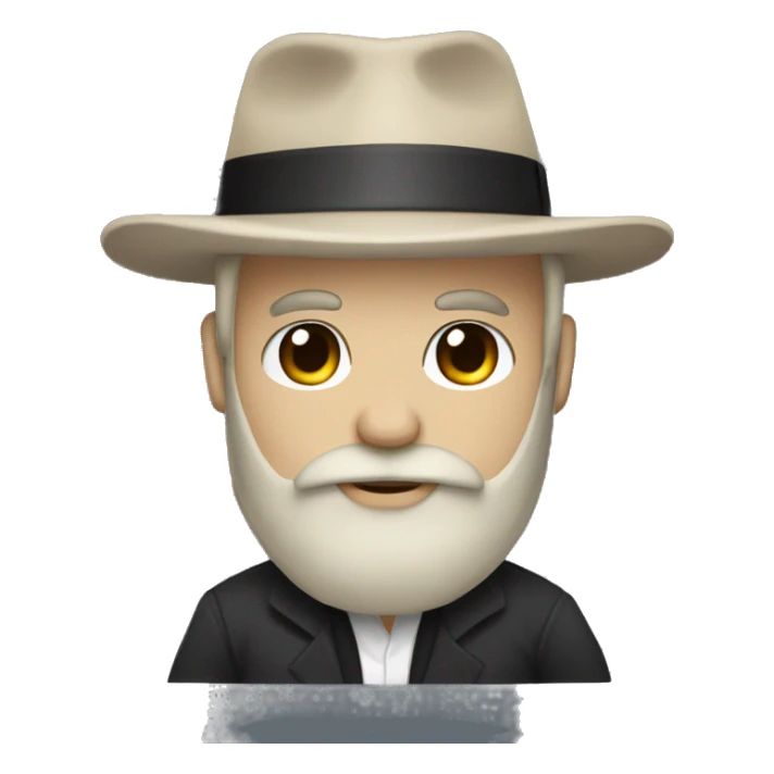 a mafioso wearing a fedora with white skin and a light brown beard holding an anime pillow sticker