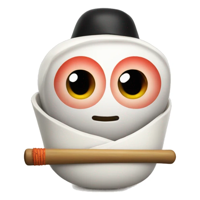 sushi with eyes and baseball bat  sticker